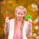 WorldBazaar Fall Pumpkin Suncatchers Craft for Kids 24 Sets Thanksgiving Window Art Suncatchers Ornaments Decoration Harvest Classroom Activity Party Supplies