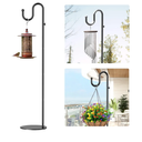 74" Shepherds Hook Stand for Plant: Hanging Bird Feeders, Plants, Lanterns, Wreath and Wind Chimes, Adjustable Free Standing Pole Holder with Heavy Duty Base for Indoor & Outdoor, Holds Up to 20 LBS
