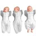 KIDIRA Swaddle for Newborns, Baby Swaddles 1-3 Months 5-13lb, Arms Up Swaddle 1-3 Months Newborn with Moisture-Wicking Fabric, Promotes Healthy Hip Development, 2-Way Zipper & Foot Buttons, 1Pack (Gray)