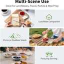 2 x 20 Sets Reusable Snack Containers with Lids & 20 Sporks  Double Compartment for Portion Control, BPA-Free Leak-Proof Dipping Containers for Meal Prep, Travel, and Outdoor Snacks (Clear)