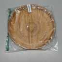 YANGQIHOME Rattan Round Serving Tray, Decorative Coffee Table Tray, Hand Woven Serving Basket with Handles, Ottoman Wicker Fruit/Bread Serving Basket, 13.8 inch (Natural)