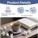 Blue and White Placemats Coasters Set of 6 Floral Round Woven Placemat Bulk Chinoiserie Braided Placemats Washable Cotton Rope Place Mats Heat Resistant Table Mats for Home Wedding Party Decor