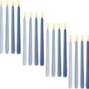 MTLEE 16 Pcs 10 Inch Valentine's Day Long Tapered Candle Stick Bulk Smokeless Unscented Burning Candlestick Paraffin Wax with Cotton Wick for Dinner Anniversary Wedding Party Church (Gradient Blue)