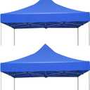 2 Pcs Canopy Top Replacement Cover, 114.17 x 114.17 inches Canopy Cover Waterproof Sunshade Top Outdoor Canopy Replacement Parts for Outdoor Garden Patio Picnic Camping (Blue)