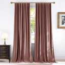 NICETOWN Dusty Rose Pink 90 inch Long Velvet Curtains Panel - Elegant and Beautiful Home Decor Window Drapes for Girls Pleat Tape with Back Tab, W52 x L90, Set of 2