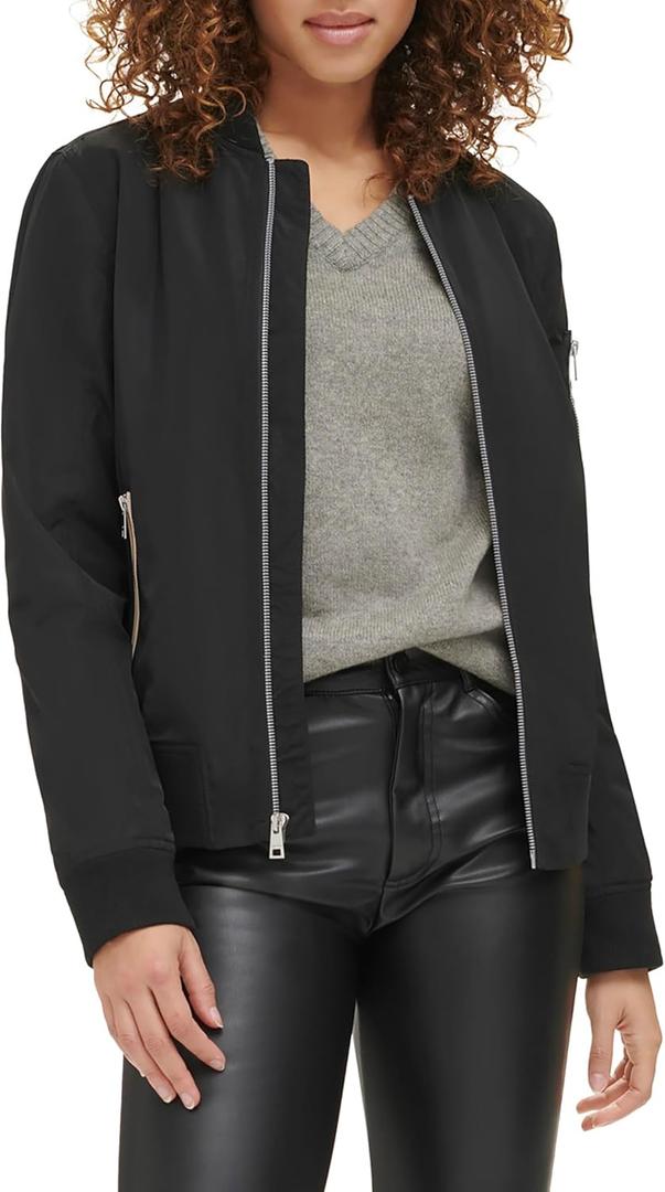 Levis Women's Melanie Newport Bomber Jacket (Regular & Plus Size) (Small, Black)