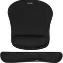 TECKNET Keyboard Wrist Rest and Mouse Pad with Wrist Support, Memory Foam Set for Computer/Laptop/Mac, Lightweight for Easy Typing & Pain Relief Ergonomic Mousepad (Black)
