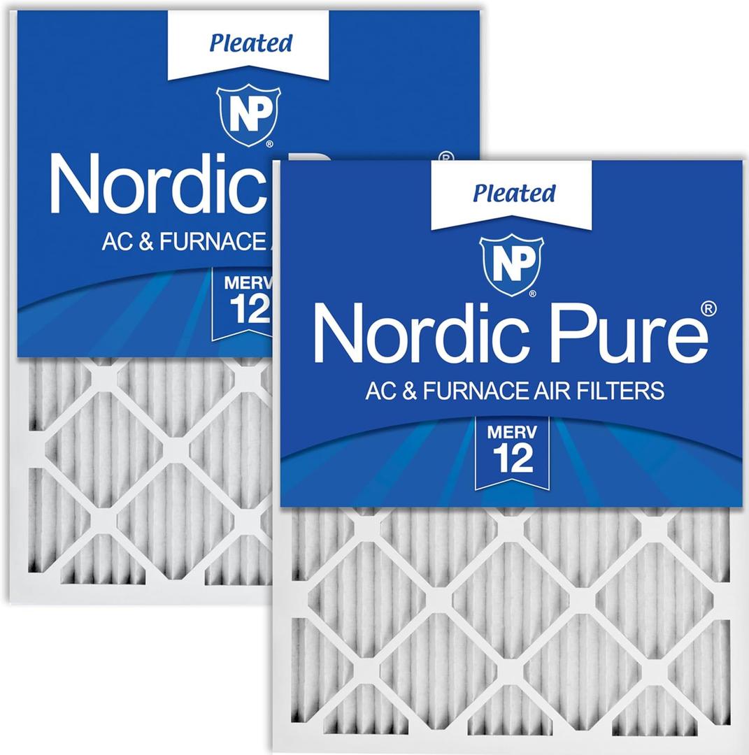 Nordic Pure 10x24x1 Pleated MERV 12 Air Filters 2 Pack