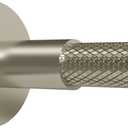 Mega Handles Knurled Baseboard Door Stopper - Heavy Duty Door Stoppers for Bottom of Door, Zinc Alloy Door Stops with Rubber Tip - Satin Nickel