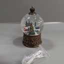 Christmas Snow Globes Village Snow Globe Lantern, Lighted Christmas Decorations Indoor for Home with Music Timer Glitter, Mountain Church, Musical Festival Gifts, USB & Battery Operated