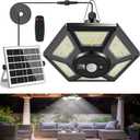 Solar Shed Light, Solar Pendant Light Indoor Outdoor,180 LED 1000LM Solar Indoor Lights Motion Sensor with Remote Control for Shed Barn Gazebo Garage Home (One Pack)
