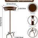 Metal Bird Bath for Outside, 36.2" Height Birdbath Bowl Standing Bird Feeders for Outdoors with 4 Prongs Base Stake, Freestanding Birdfeeders for Garden Yard Lawn Decor (Brown)