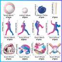 Novabright 42 Pcs Baseball Ice Cream Drip Birthday Cake Decorations Baseball Themed Birthday Cake Toppers Detachable Photo Props for Party Supplies(Ice Cream,Classic)