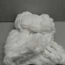 MEGO Set of 2 Fluffy Faux Rabbit Fur Pillowcases, Cozy Luxury Striped Plush Fuzzy Zippered Pillow Cases, Decorative Shaggy Furry Ribbed Long Pillow Shams for Bedroom Living Room 20x36, King, White