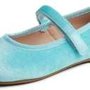 FEVERSOLE Girls Cute Dress Mary Jane Shoes Soft Party Holiday Ballet Flats, Size 3.5