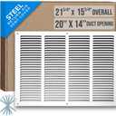 Fits 20x14 Duct Opening | Steel Return Air Grille by Handua | Vent Cover Grill for Sidewall and Ceiling | White | HVAC Cold Air Intake Grille | Outer Dimensions: 21.75"W X 15.75"