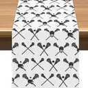 Vohado Lacrosse Table Runner Boy Lacrosse Sports Theme Birthday Party Decoration Classroom Home Kitchen Island Decor (13" x 72")