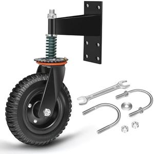 Gate Heavy Fence Wheel 8 inch for Metal Tube gate,Heavy Duty Fence Gate Wheels for Metal Tube Gate Capacity 600 lbs,360 Degree Rotation,Spring-Loaded Heavy Duty Casters with Screws and Wrenches