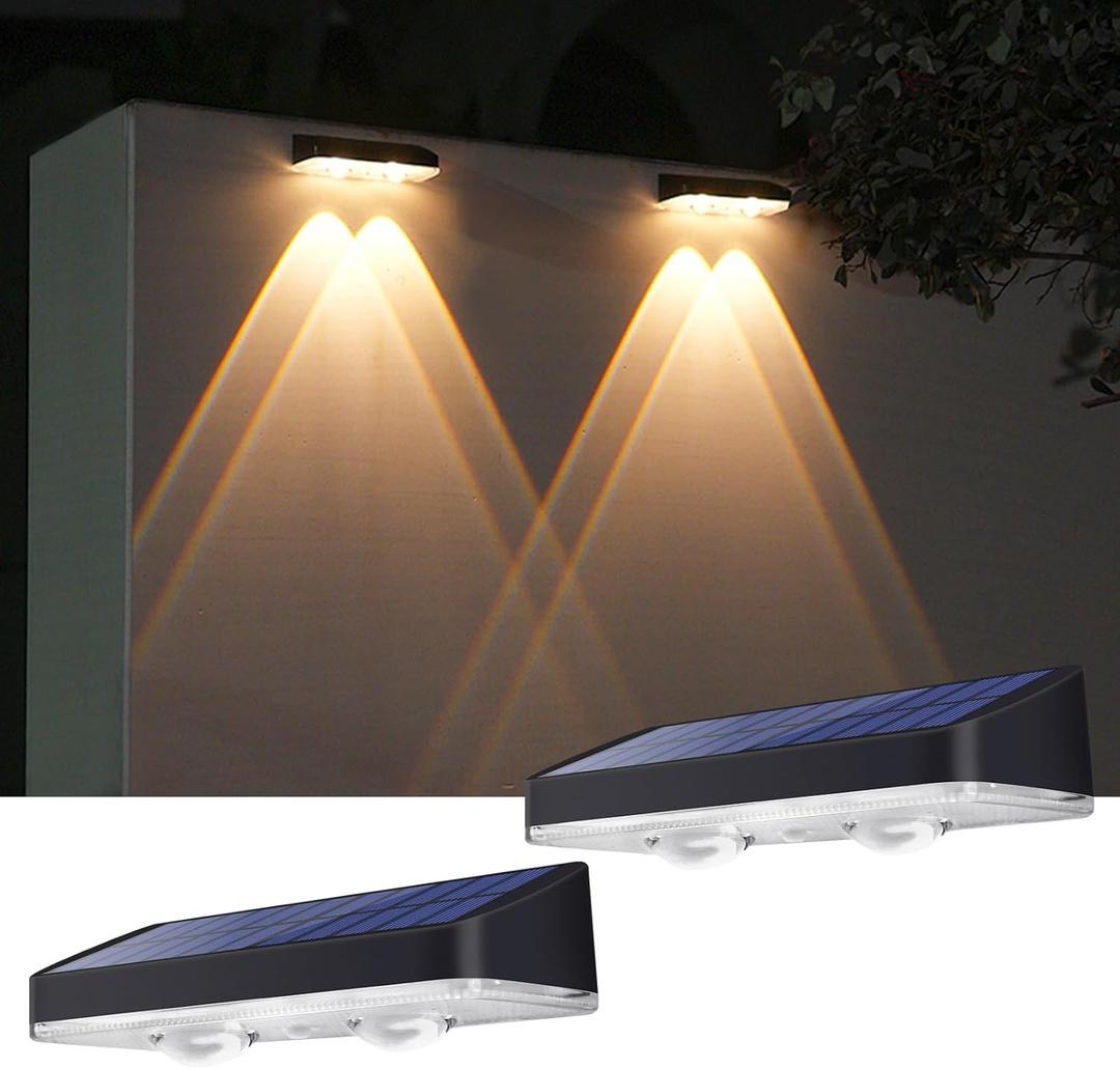 Solar Lights Outdoor Waterproof 3000K/4000K/6000K 3 Modes Solar Powered Dusk to Dawn Lighting for Mailbox, House Number, Address, Sign(2 Pack)