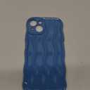 Caseative for iPhone 14 Case,Water Ripple Pattern Curly Wave Frame Soft Phone Case (Blue)