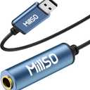 MillSO USB to 1/4 Jack Audio Adapter Type-A to 6.35mm Female TRS Headphone Aux Adapter Stereo USB External Sound Card for Laptop, PC, Amplifier, Speaker, 6.35mm Headphone