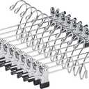 Amber Home 26 Pack Heavy Duty Add on Metal Pants Skirt Hangers, Stackable Add-on Metal Clothes Hangers with 2-Adjustable Clips, Cascading Clip Hangers Space Saving for Jeans, Slacks