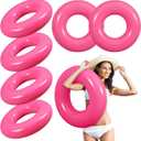 6 Pcs Inflatable Pool Floats 28 Inches Swim Tube Bulk for Adults Swimming Ring Pool Floaties for Beach Party Decorations Women and Men River Lake Summer Vacation Holiday (Pink)