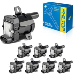 PHILTOP UF262 Ignition Coil Pack, Compatible with 2000-2006 Yukon Tahoe, 1999-2006 Silverado 1500, 2002-2006 Avalanche 1500, 2000-2006 Suburban 1500, 1999-2006 Sierra 1500, 2002-2006 Escalade - Round