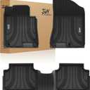 3W Floor Mats Fit Hyundai Sonata 2020-2025 (NOT for Hybrid)/Kia K5 2021-2025(Only for FWD Models) All Weather TPE Custom Fit Heavy Duty Waterproof Floor Liner Car Mats for 1st and 2nd Rows, Black