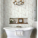 Vinjiasin Peel and Stick Wallpaper Blue and Gold Wallpaper Floral Contact Paper Vintage Removable Self Adhesive Wall Paper for Bathroom Bedroom 17.3"x 78.7"