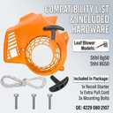 Recoil Pull Start Starter Assembly Compatible with Stihl BG50 Handheld Leaf Blower, Replacement for 4229-080-2107 (4229 080 2107)