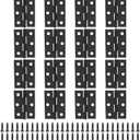 BokWin 16 Pack 2 Inch Small Door Hinges Butt Folding Hinges Stainless Steel Black with 96 Pieces Screws for DIY Wooden Boxes, Furniture, Woodworking Craft Projects