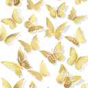 72Pcs 3D Butterfly Wall Decor, Purple Butterfly Decorations, 4 Styles 3 Sizes Removable Butterflies Wall Stickers Room Decor for Birthday Party