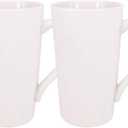 2 Pack 20 OZ Coffee Cup Simple Pure White Ceramic Cup Plain Large Tall White Ceramic Milk Tea Coffee Mug with Handle