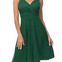 Women's Summer 60s Retro Dress Evening Party Dress Size M Dark Green
