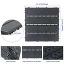 Plastic Interlocking Deck Tiles 36 Pack 12"x12" | Non-Slip Tool-Free Waterproof Outdoor Flooring All Weather Use Patio Floor Decking Tiles for Porch Poolside Balcony Backyard Garden | Dark Grey