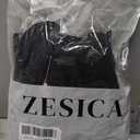 ZESICA Women's Spring Square Neck Blazers 2026 Casual Long Sleeve Button Up Work Business Fitted Blazer Jackets (Black, M)