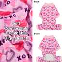 2-Pack Dog Valentines Pajamas Valentine's Day Dog Costume Outfit with Love Heart Patterns Pet Valentines Onesie Jumpsuits Sweet Heart Clothes Jammies for Medium Large Dogs XL