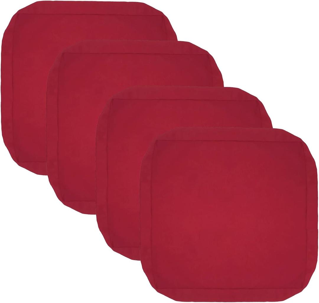 Oslimea Patio Cushion Covers 20x20x2 inch Waterproof Outdoor Cushion Covers Replacement 4Pack Patio Cushion Slicovers for Sectional Sofa, Wicker Chair, Burgundy