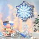 Shappy Winter Piata Snowflake christmas Piata with Blindfold Bat Confetti 13 x 14.5 Inch Snowflake Pull String for Christmas Winter Theme Birthday Party Game Decorations Supply