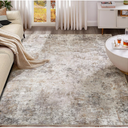 UERMEI 10x12 Area Rug Living Room Rugs - Washable Neutral Modern Abstract Soft Thin Large Rug Indoor Floor No Slip Rug Carpet for Bedroom Under Dining Table Home Office Decor - Brown Grey