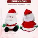 Christmas Golf Club Covers, Fun Plush Headcovers with Soft Protection for Fairway Wood Clubs, Festive Golf Gift for Men and Women (Santa)