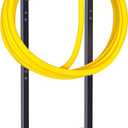 Outdoor Garden Hose Holder Freestanding with 4 Spikes, Heavy Duty Metal Water Hose Reel Stand Hanger Rack Organizer Holds Storage 150ft Hose for Outside Yard Lawn, Black