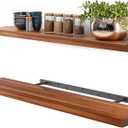 BATODA Set of 2 36" Wood Floating Shelves Wall Mounted  Rustic Farmhouse Wooden Wall Storage Shelf for Bedroom, Kitchen, Home Dcor - Brackets and Shelving Hardware Included (Acacia, 36inch)