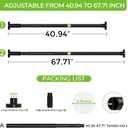 Heavy Duty Tension Curtain Rod No Drilling 41-67 Inch One-Click Adjustable