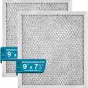 Microwave Grease Filter WB6X486, 9" x 7 3/4" - Aluminum Replacement for GE WB06X0486 & WB06X10125 - Grease Filter 7.75" x 9" (2-Pack in Box)