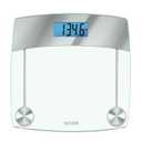 Taylor Digital Scales for Body Weight, Extra Highly Accurate 440 LB Capacity, Unique Blue LCD, Stainless Steel Accents GlassPlatform, 12.4 x 12.4 Inches, Clear