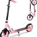 Nattork Scooter for Kids 6+, Teens and Adults- Adjustable Height Folding Kick Scooter with Large Sturdy Wheels for a Smooth Ride, Lightweight, Anti-Shock Suspension for Boys and Girls