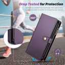 TwoHead Wallet Case Compatible with iPhone 15 Pro,Detachable Magnetic Phone Case,All-Round Protective Leather Phone Case with Card Holder,6.1 in,Deep Purple