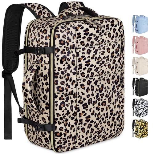 Capolo Travel Backpack for Women Men Waterproof Laptop Backpack Airlines Approved Carry On Backpack Bag Computer Bags for Business, Work, Traveling Fits 15.6 Inch Laptop(Leopard)